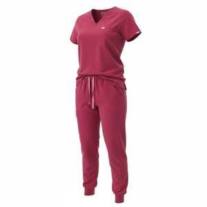 FIGS Dark Magenta Scrub Set (Catarina Single Pocket Top & Zamora Jogger Pants)